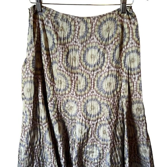 Lafayette 148 New York Metallic Abstract Print Shimmering Silk Blend Flare Skirt - Picture 12 of 14